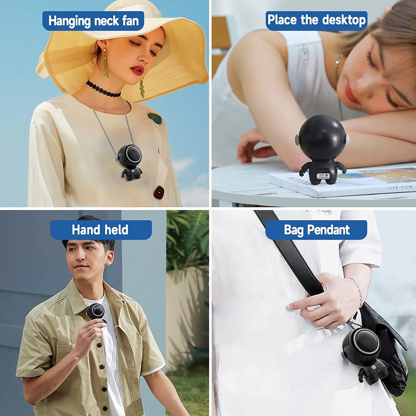 Astronaut Portable Neck Fan with Adjustable Strap