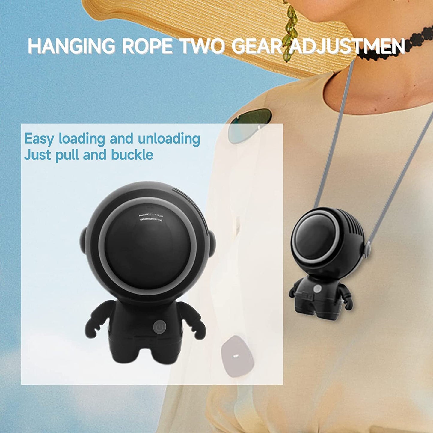 Astronaut Portable Neck Fan with Adjustable Strap