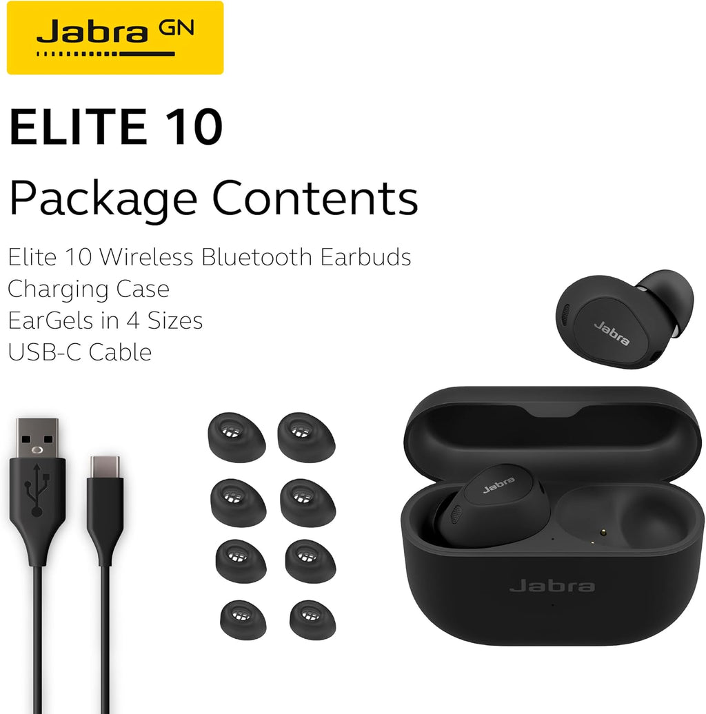 Jabra Elite 10 True Wireless Bluetooth Earbuds – Advanced Active Noise Cancelling with Dolby Atmos Surround Sound, All-Day Comfort, Multipoint, Crystal-Clear Calls Urban Gadgetss