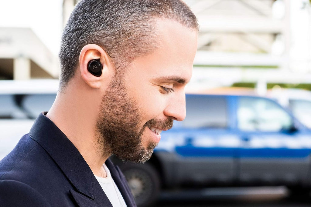 AUSOUNDS AU-Stream Hybrid Bluetooth True Wireless Hybrid Active Noise Cancelling Earbuds with Touch Controls, Wireless Charging Case, and Premium Dynamic Drivers, Black