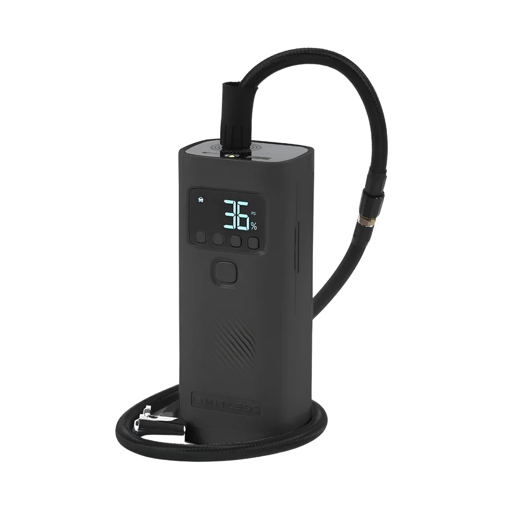 Limitless tyre Inflator, AirPro Portable Air Compressor, Power Bank, and Flashlight Urban Gadgetss