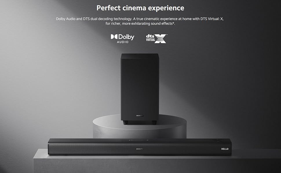 Xiaomi Soundbar 3.1ch, 430W Max Power, 3.1ch DTS® Virtual X Sound, One-tap to Play Audio with NFC, Wireless and immersive subwoofer Experience