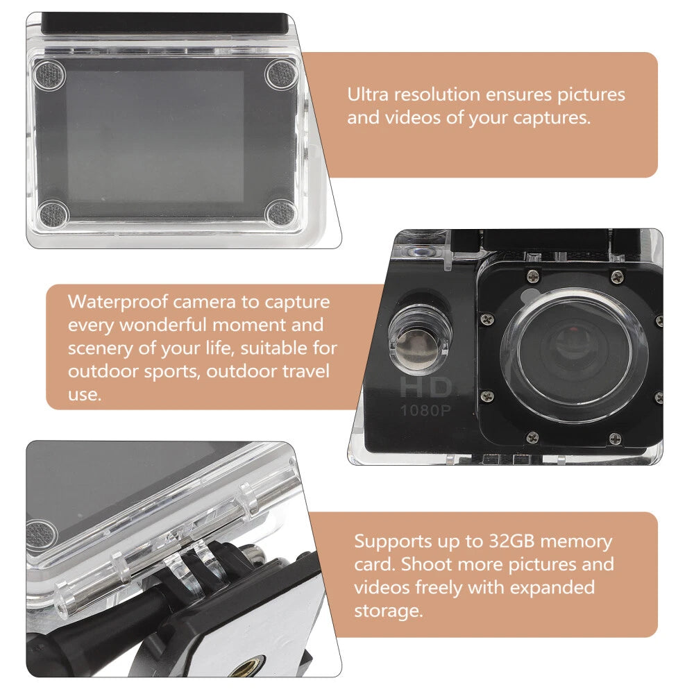 Action Camera with Waterproof Body